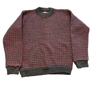 L.L. Bean Women's Sweater Medium Made in norway Birdseye Vintage VTG Rare Wool